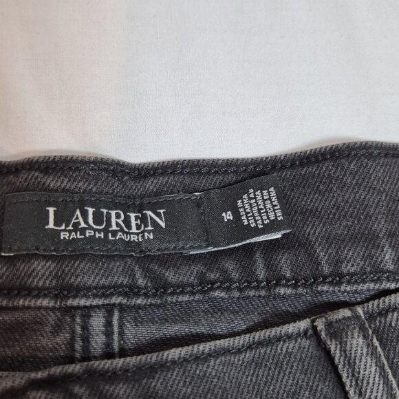 Lauren Ralph Lauren Jeans Womens Size 14 Black High Rise Skinny Ankle Stretch 32 - Picture 3 of 11